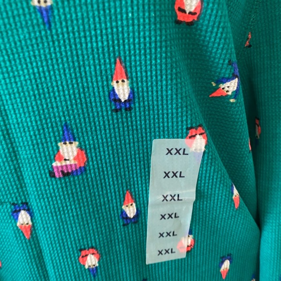 NWT Old Navy Womens Size XXL Green Thermal Shirt Gnomes Long Sleeve stretch - Picture 7 of 14